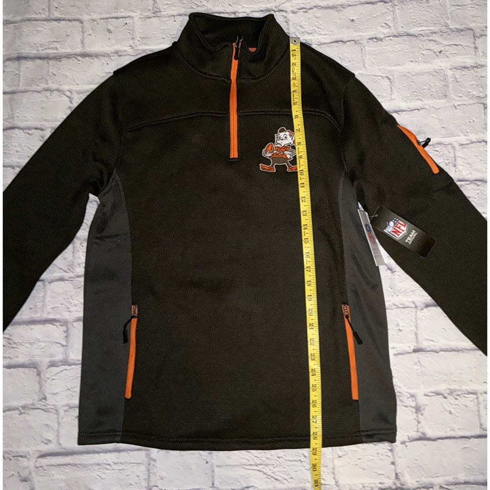 Cleveland Browns Vintage Marks NFL 1/4‎ Zip Pullover Sweater Mens Med. NWT - Picture 6 of 11